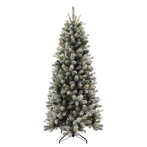 6.5FT Slim Snowy Pine Cone Fir Puleo Christmas Tree | AT70